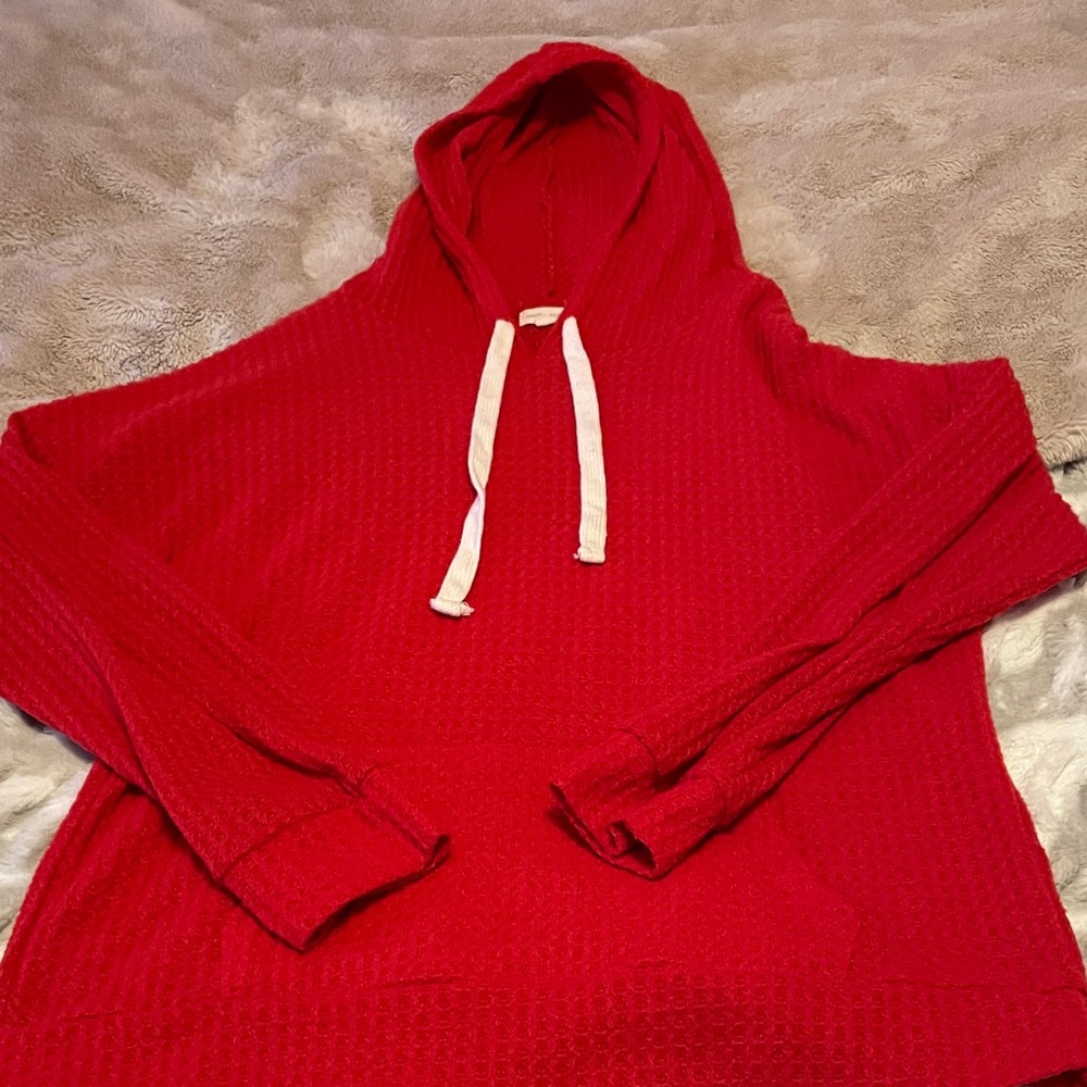 Heart Hips Vibrant Red Hooded Sweater
